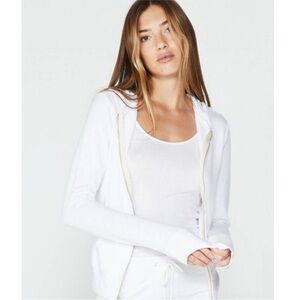 Monrow Supersoft white Zip Hoodie M